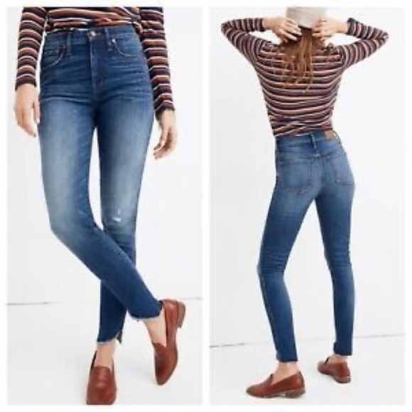 Madewell 10” High Rise Tulip Hem Skinny Jeans, 27 - Picture 1 of 5
